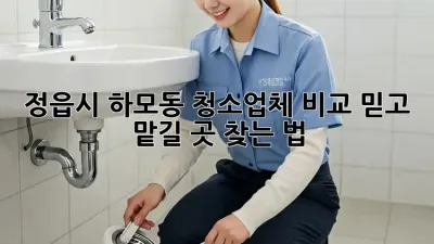 정읍시 하모동 청소업체 비교🧹 믿고 맡길 곳 찾는 법